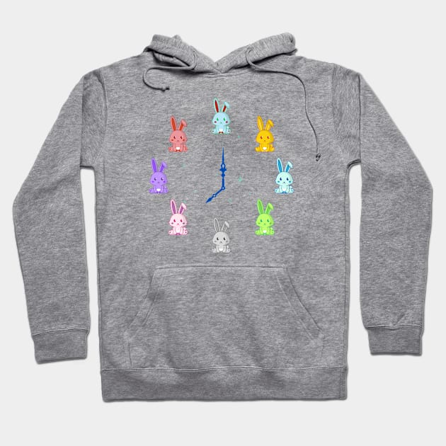 EASTER CUTE BUNNY O'CLOCK Hoodie by Lolane